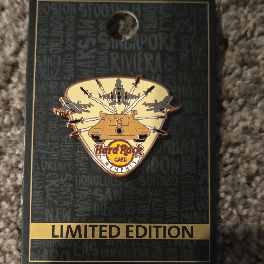 Hard Rock Cafe Memphis Pin with Aircraft and Tank Design